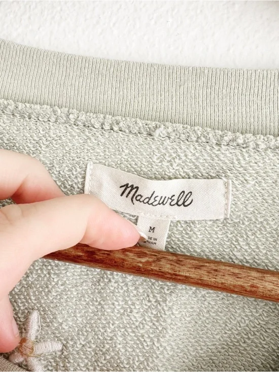 Madewell Light Sage Embroidered floral shirt medium - Picture 2 of 3